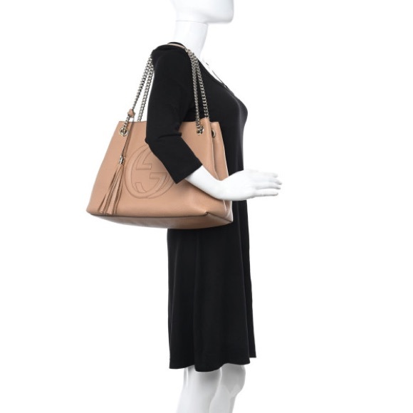 Brand new Gucci Soho Leather Beige Chain Shoulder Bag - Picture 1 of 11